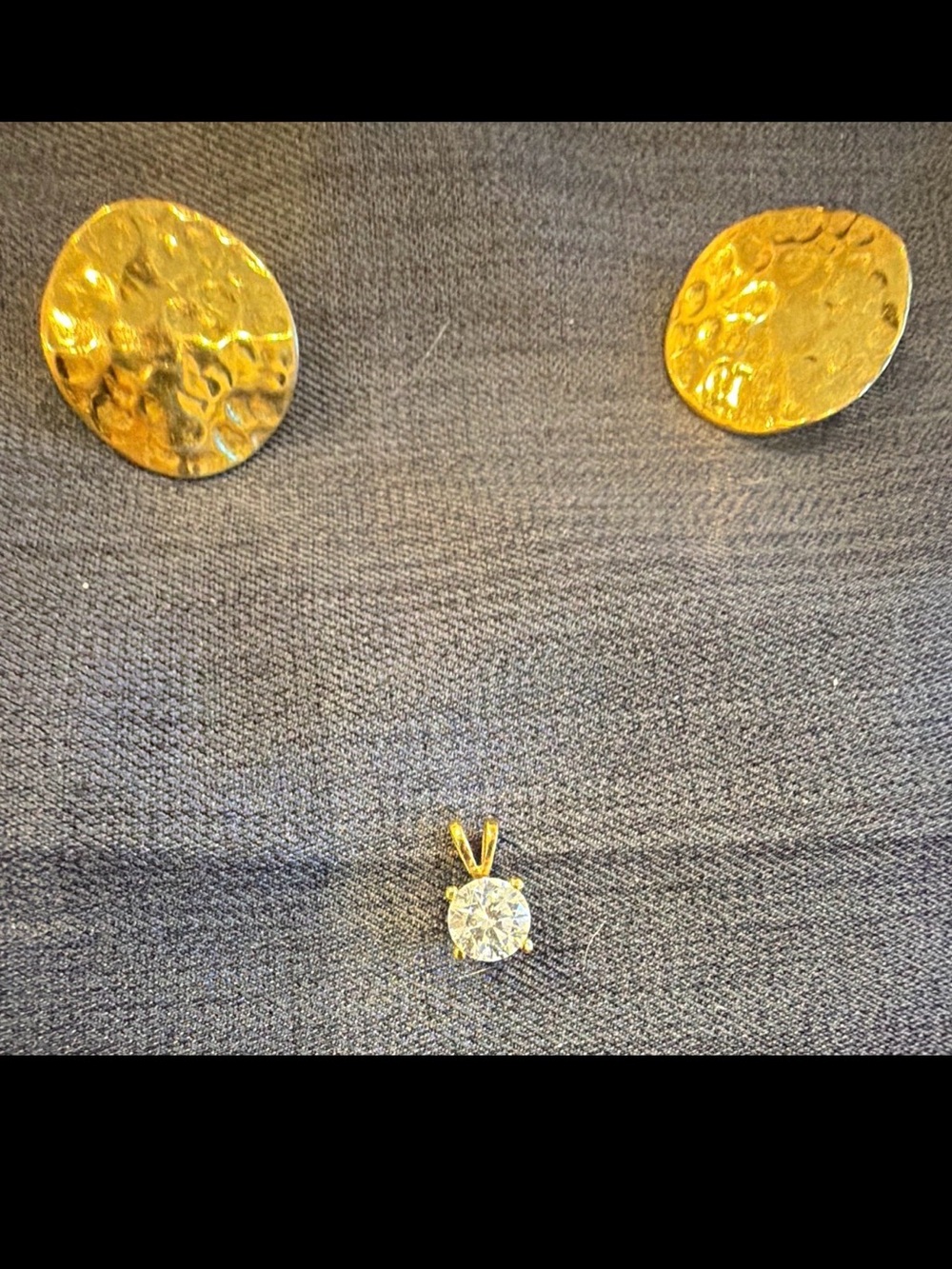 Vintage gold jewelry: Signed Monet earrings & Nancy Rise 14k solitaire pendant